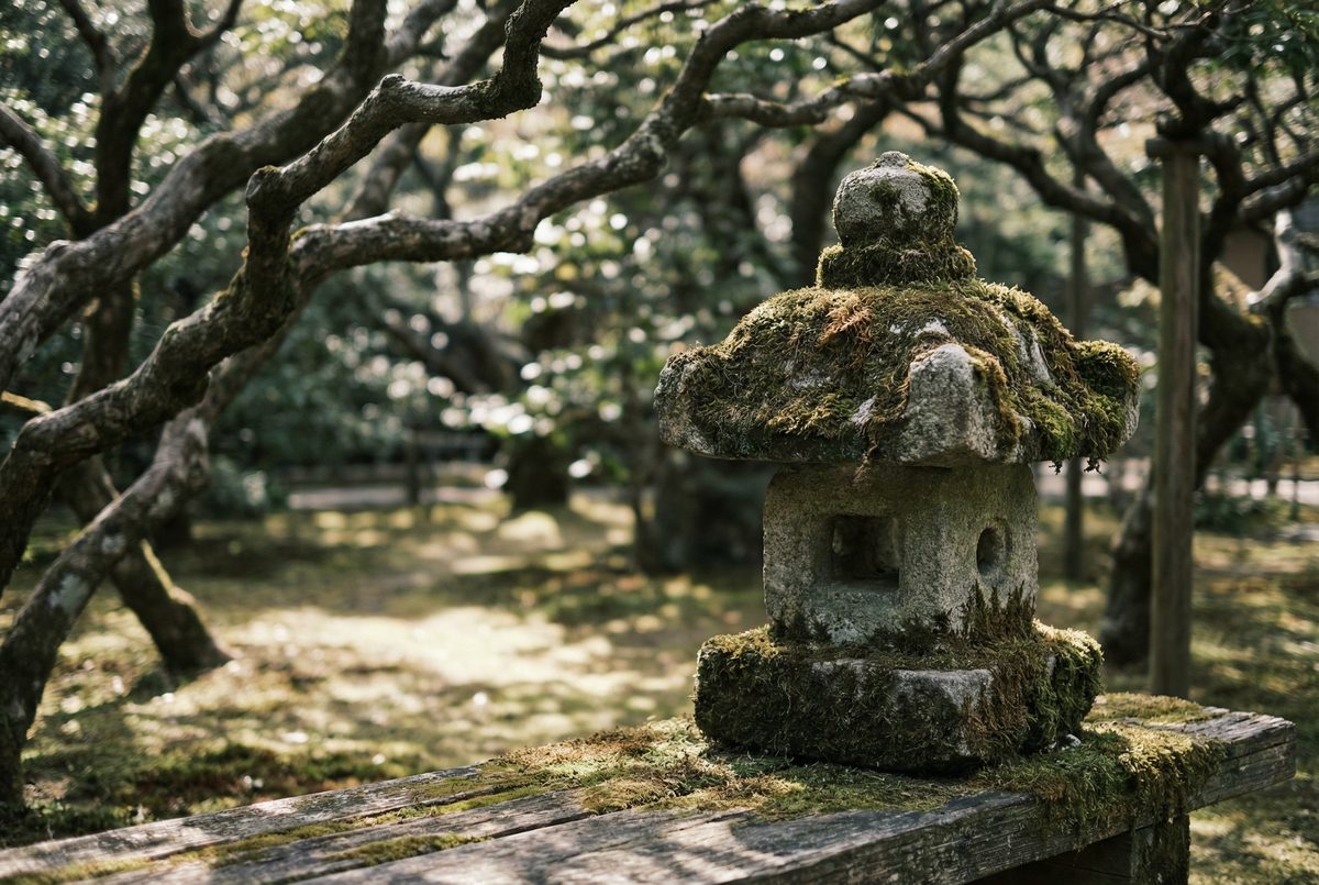 糖心Vlog静谧影像 - 苔藓石灯笼的禅意 - www.srypdjw.cn